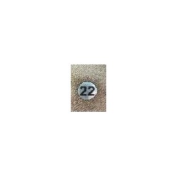 ЦИФРА 22,  СРЕБРИСТ КРЪГ 4 СМ