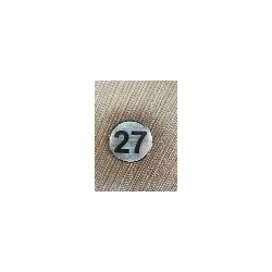 ЦИФРА 27,  СРЕБРИСТ КРЪГ 4 СМ