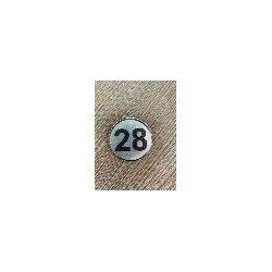 ЦИФРА 28,  СРЕБРИСТ КРЪГ 4 СМ