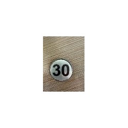 ЦИФРА 30,  СРЕБРИСТ КРЪГ 4 СМ