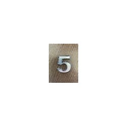 Цифра 5, сребриста цифра 4 см
